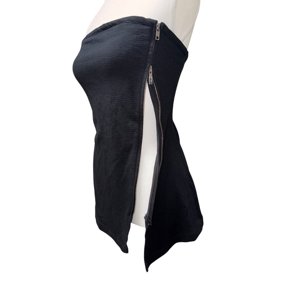 Maeve x Anthropologie Asymmetrical Zipper Tube Top Black/Noir Size Large - Picture 6 of 12